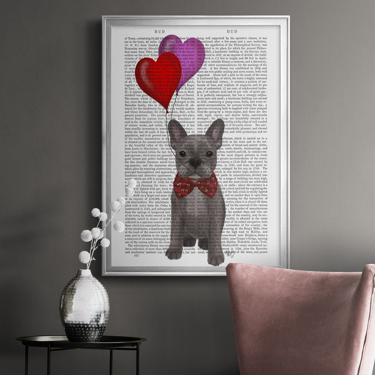 French Bulldog and Balloons Premium Framed Print - Ready to Hang