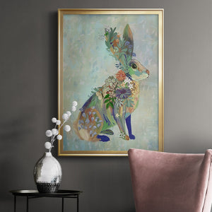 Fantastic Florals Hare, Sitting Premium Framed Print - Ready to Hang