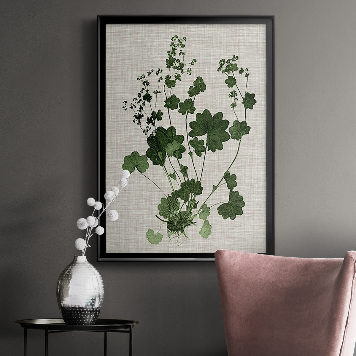 Forest Foliage on Linen III Premium Framed Print - Ready to Hang