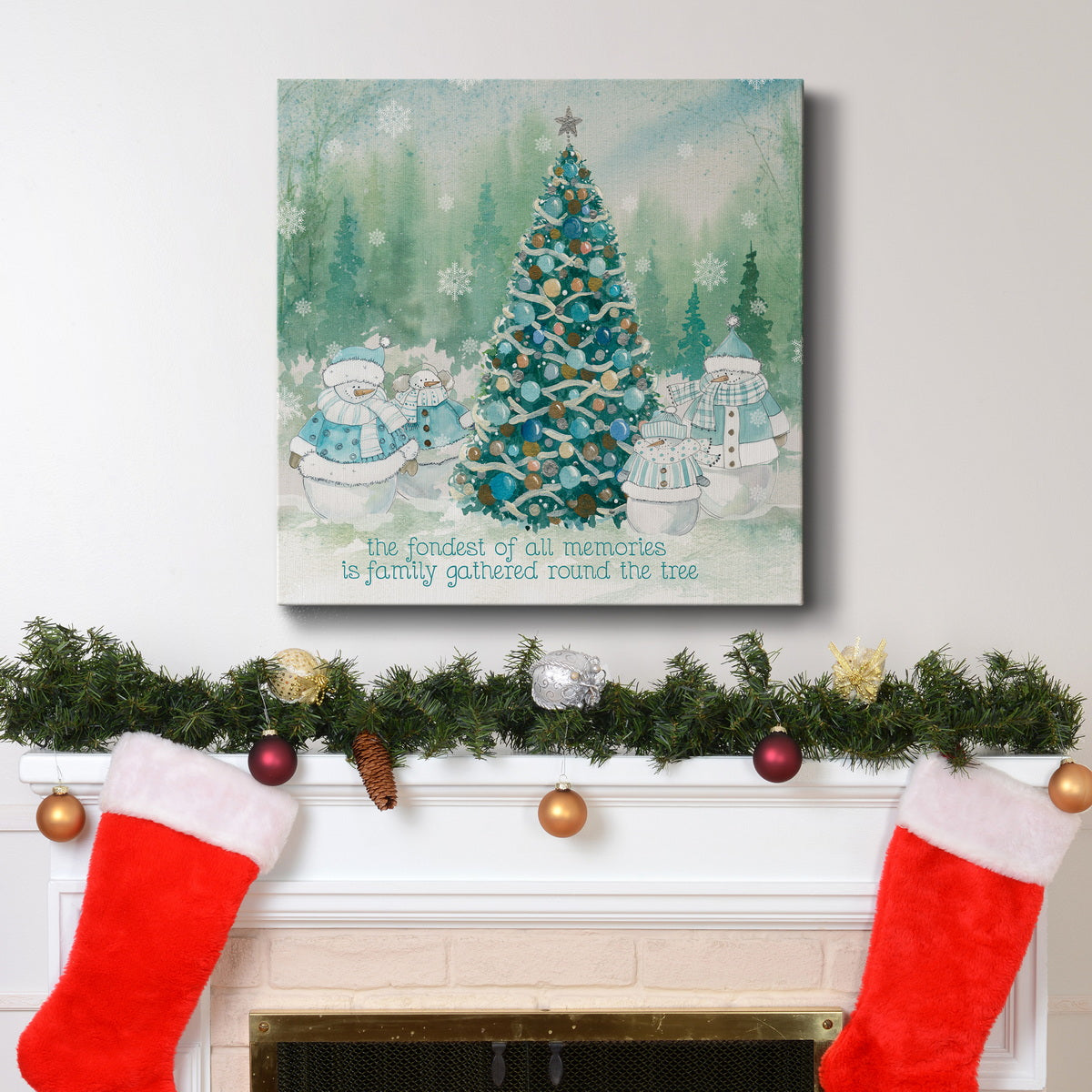 Snowman Family-Premium Gallery Wrapped Canvas - Ready to Hang