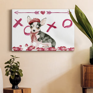 Puppy Valentine Collection A Premium Gallery Wrapped Canvas - Ready to Hang