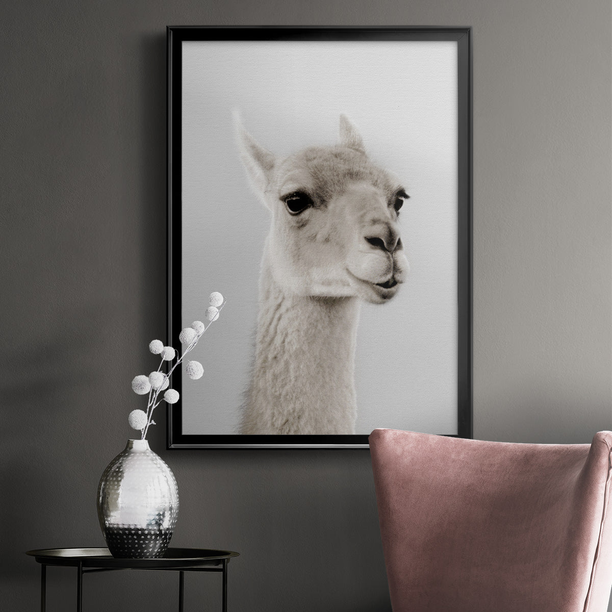 Soft Llama Premium Framed Print - Ready to Hang