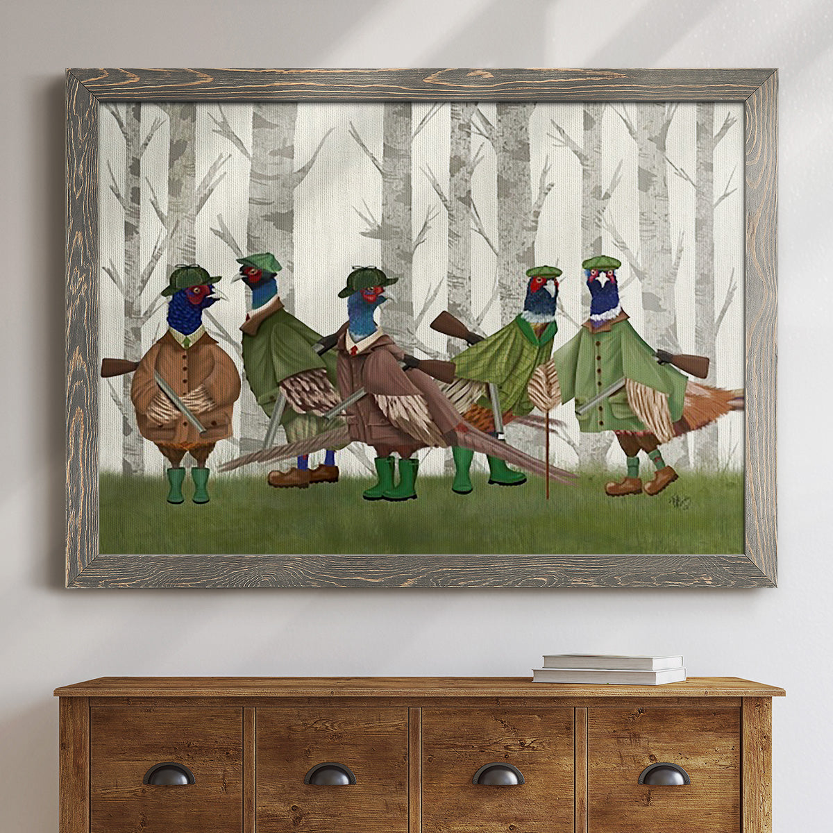 Pheasant Shooting Party Group 3-Premium Framed Canvas - Ready to Hang