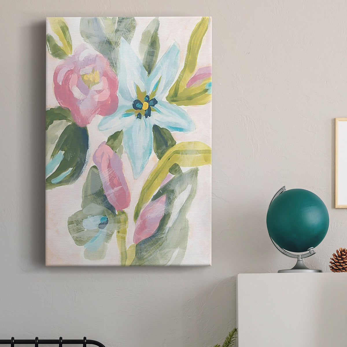 Floral Breeze Fresco  I Premium Gallery Wrapped Canvas - Ready to Hang