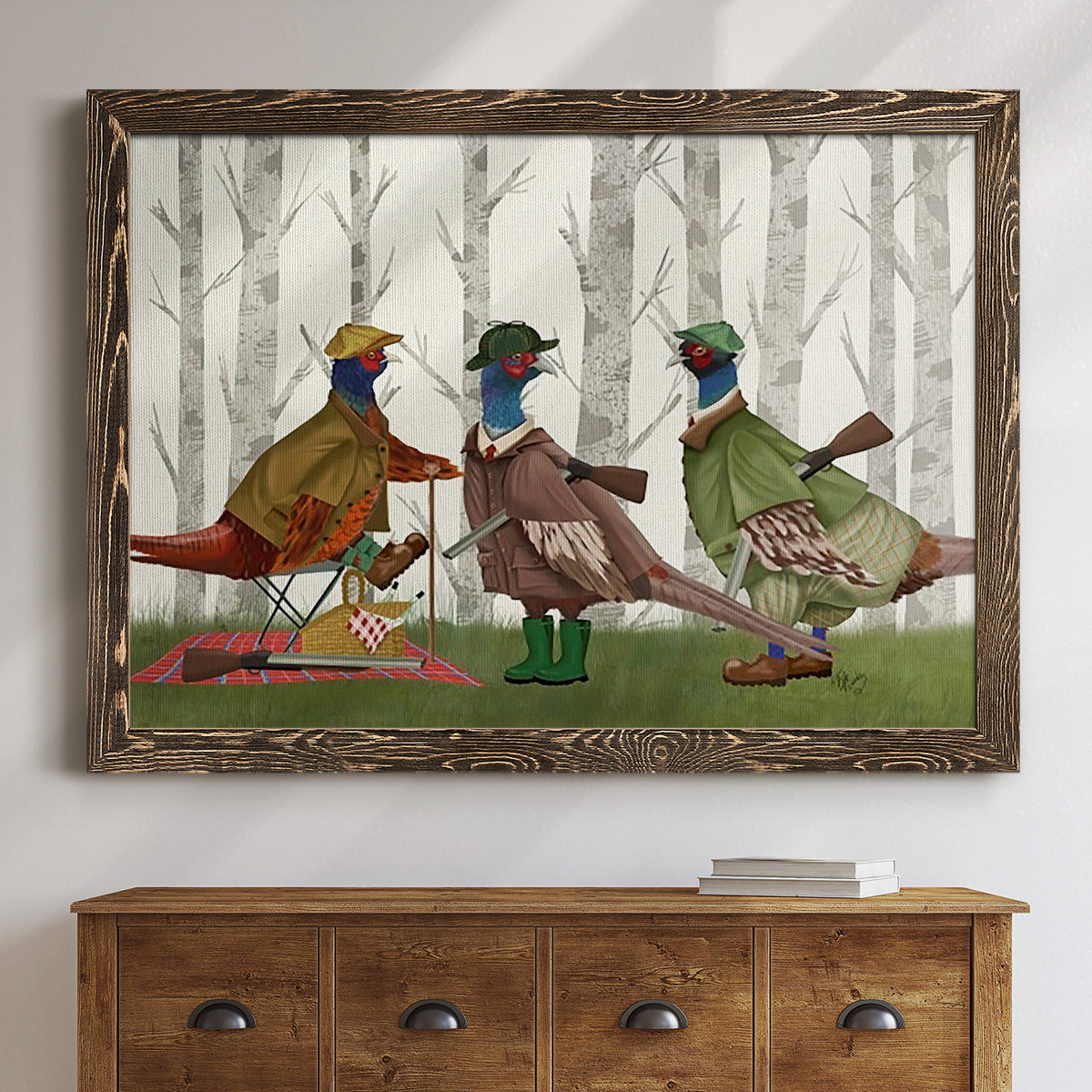 Pheasant Shooting Party Group 1-Premium Framed Canvas - Ready to Hang