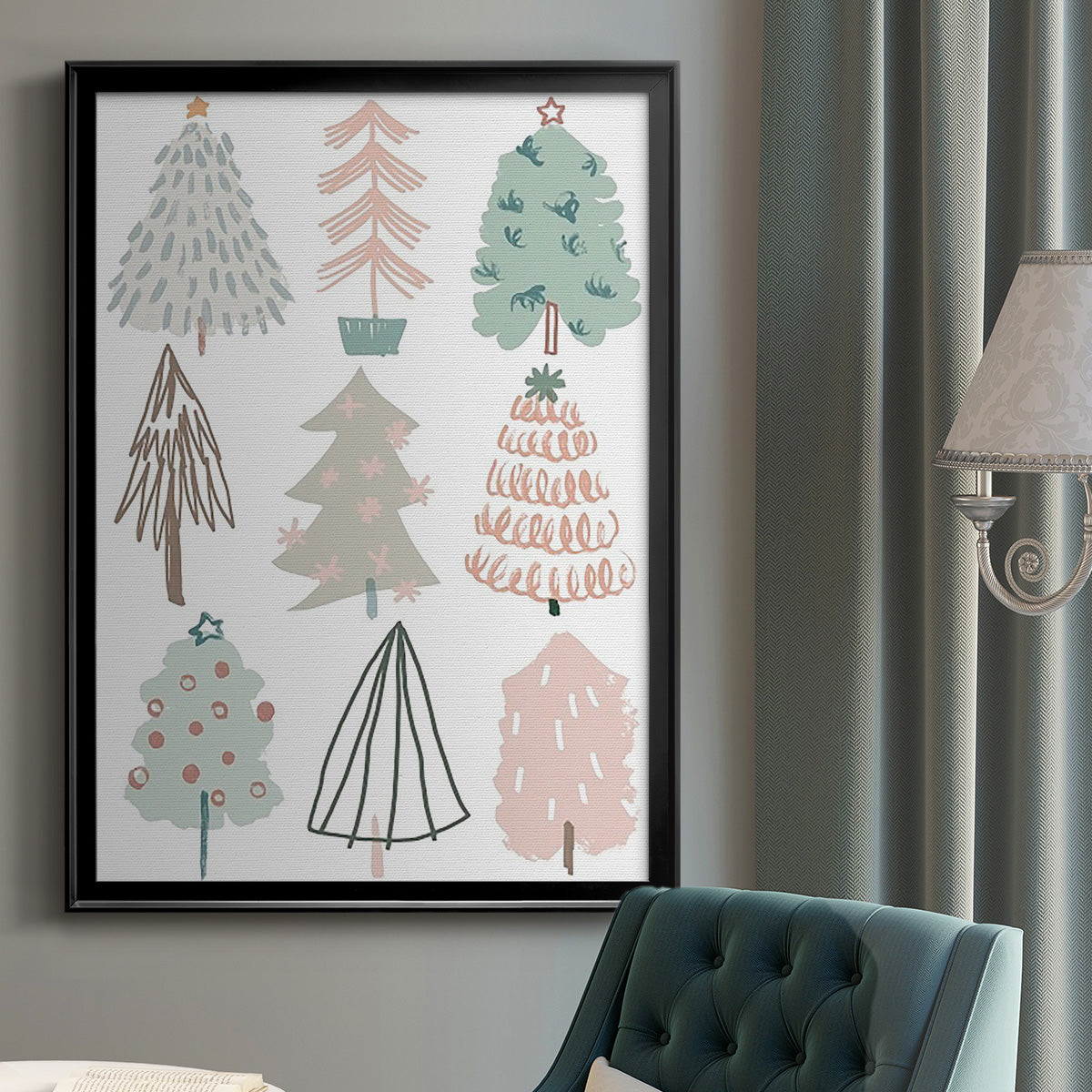 Christmas Tree Sketchbook I Premium Framed Print - Ready to Hang