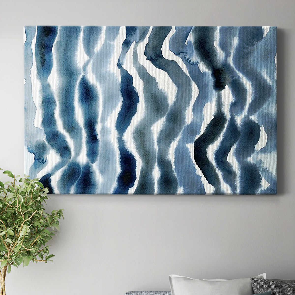 True Blue Wave II Premium Gallery Wrapped Canvas - Ready to Hang
