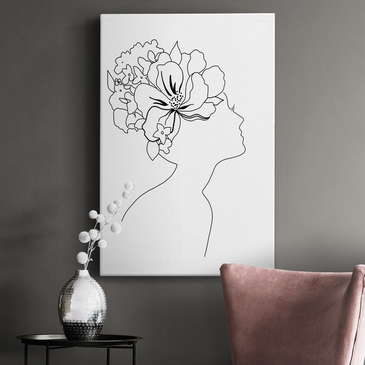 Fashion Floral Sketch I Premium Gallery Wrapped Canvas - Ready to Hang