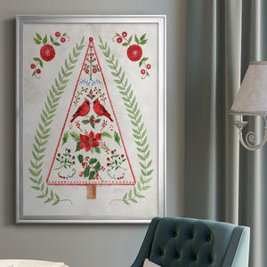 Christmas Folk Tree Premium Framed Print - Ready to Hang