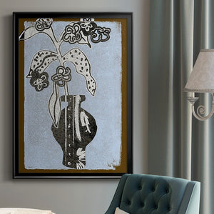 Graphic Flowers in Vase II Premium Framed Print - Ready to Hang