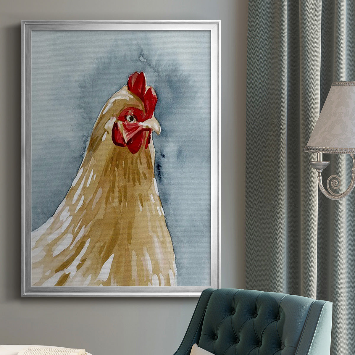 Chicken Portrait II Premium Framed Print - Ready to Hang