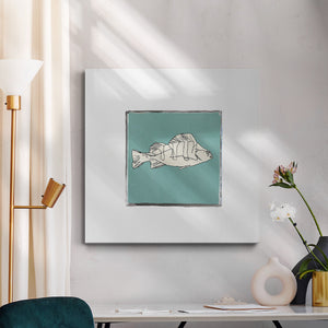 Block Print Fish III-Premium Gallery Wrapped Canvas - Ready to Hang