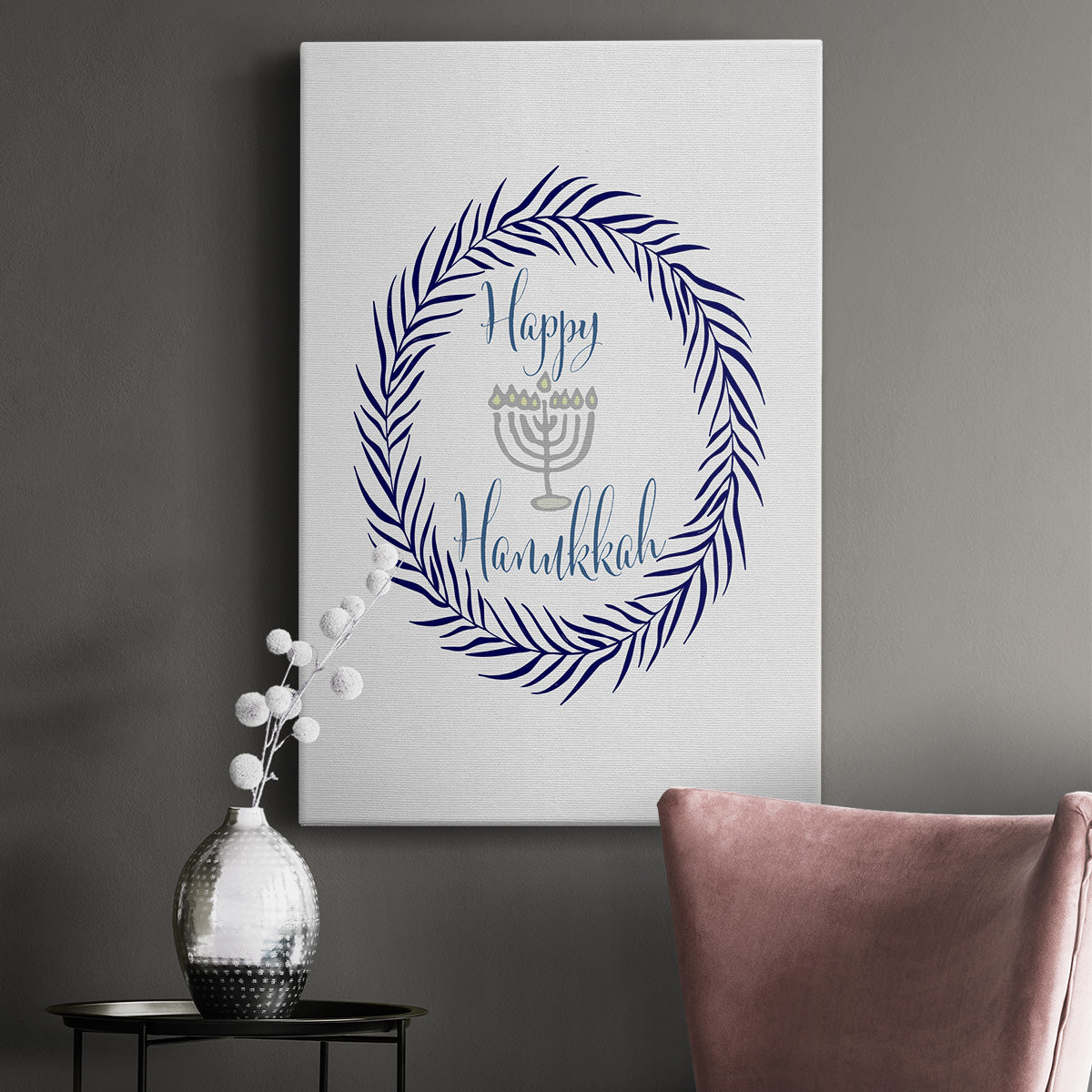 Hanukkah Wreath Premium Gallery Wrapped Canvas - Ready to Hang