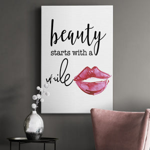 Beauty Starts With A Smile Premium Gallery Wrapped Canvas - Ready to Hang