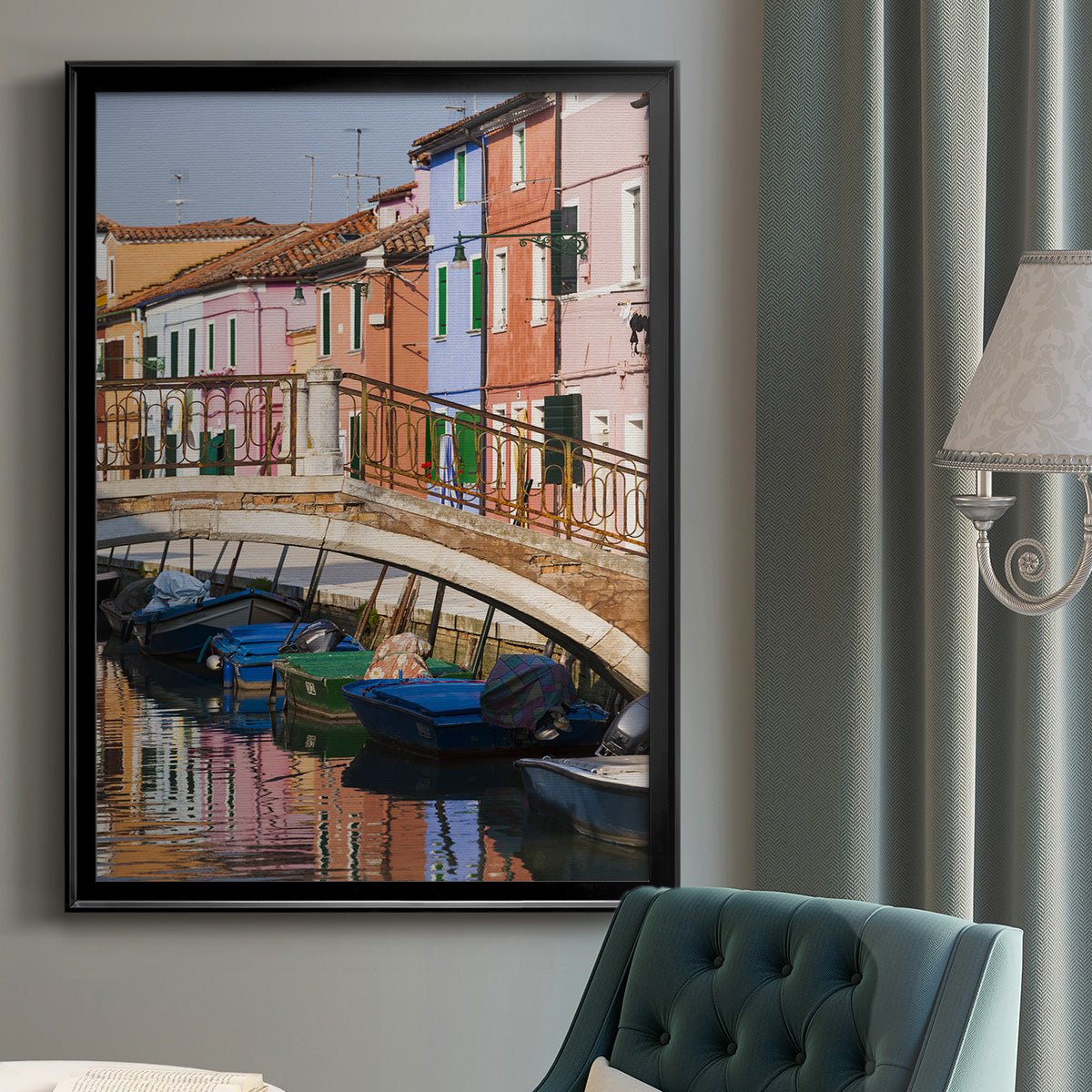 Colorful Canal Premium Framed Print - Ready to Hang