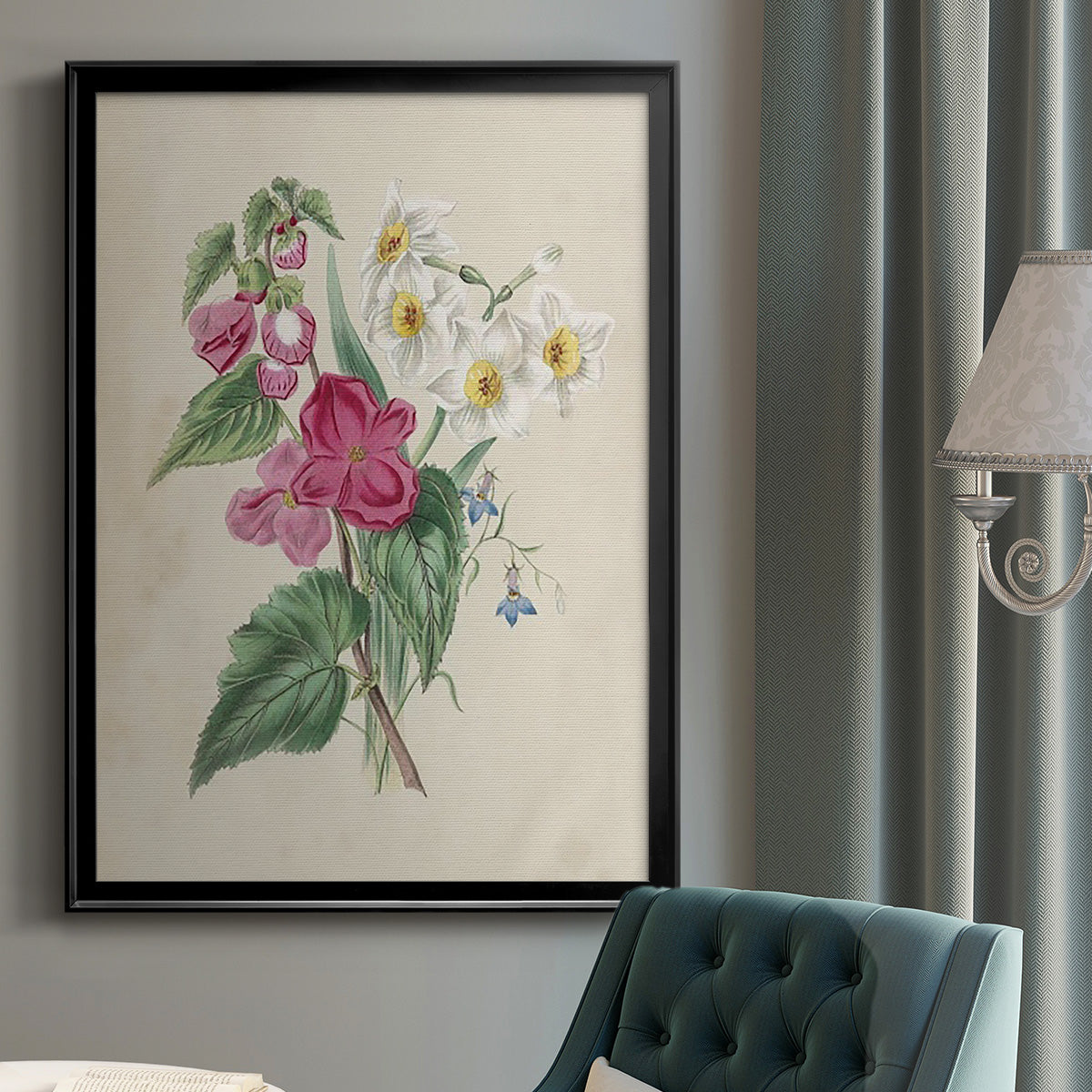 Antique Garden Bouquet IV Premium Framed Print - Ready to Hang