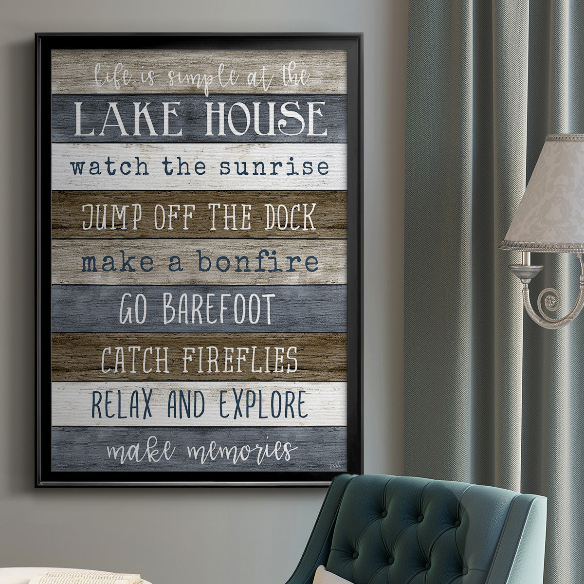 Simple Lake Rules Premium Framed Print - Ready to Hang