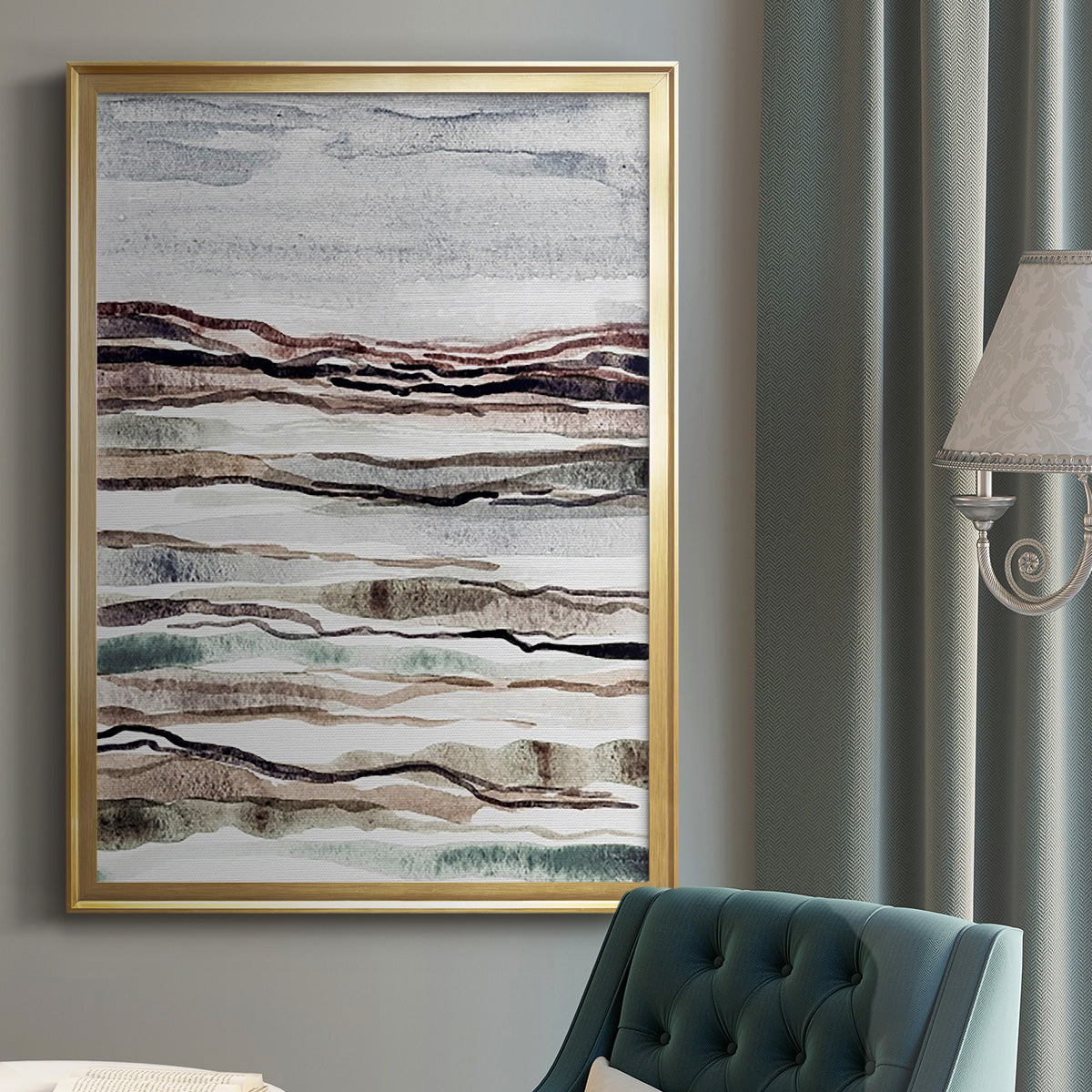 Muted Earth Layers I Premium Framed Print - Ready to Hang