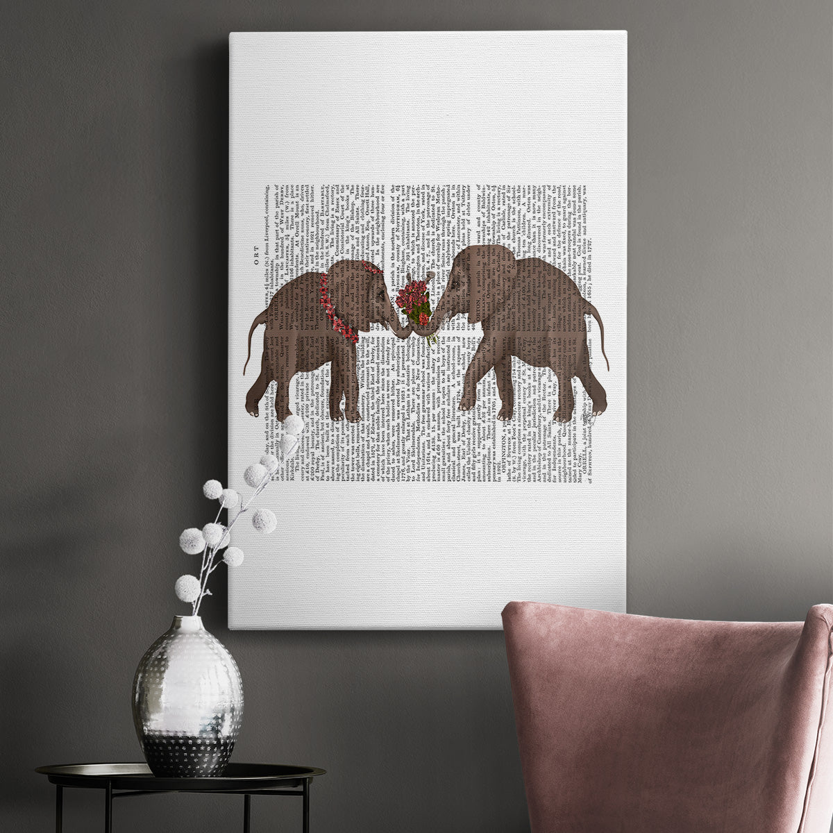 Elephant Bouquet, Landscape Premium Gallery Wrapped Canvas - Ready to Hang