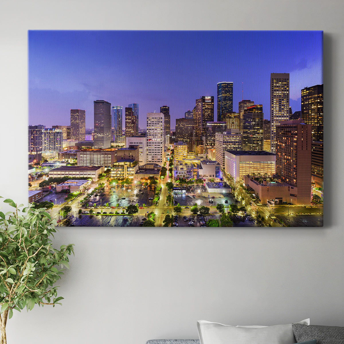 Houston Texas Skyline Premium Gallery Wrapped Canvas - Ready to Hang