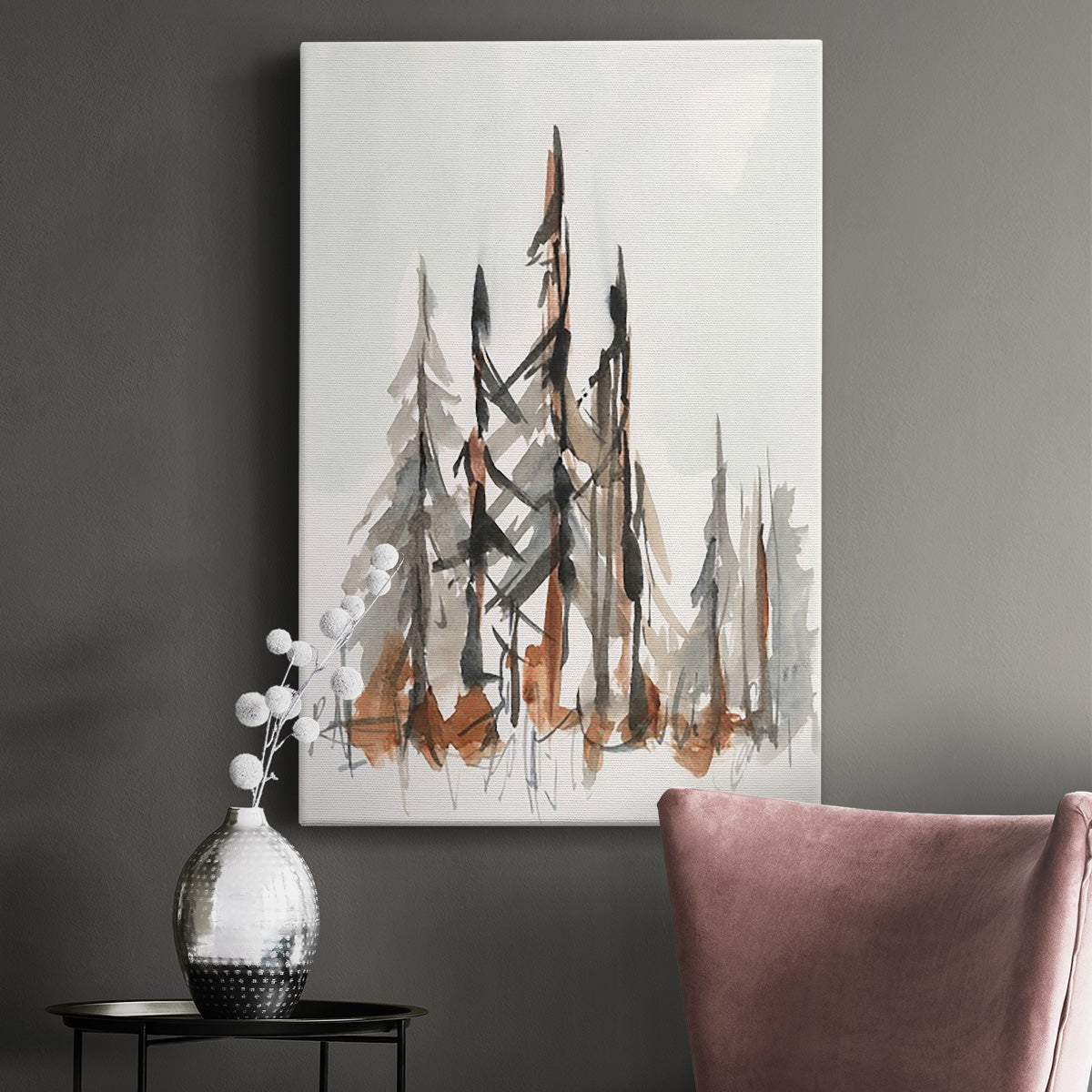 Rustic Evergreens II Premium Gallery Wrapped Canvas - Ready to Hang