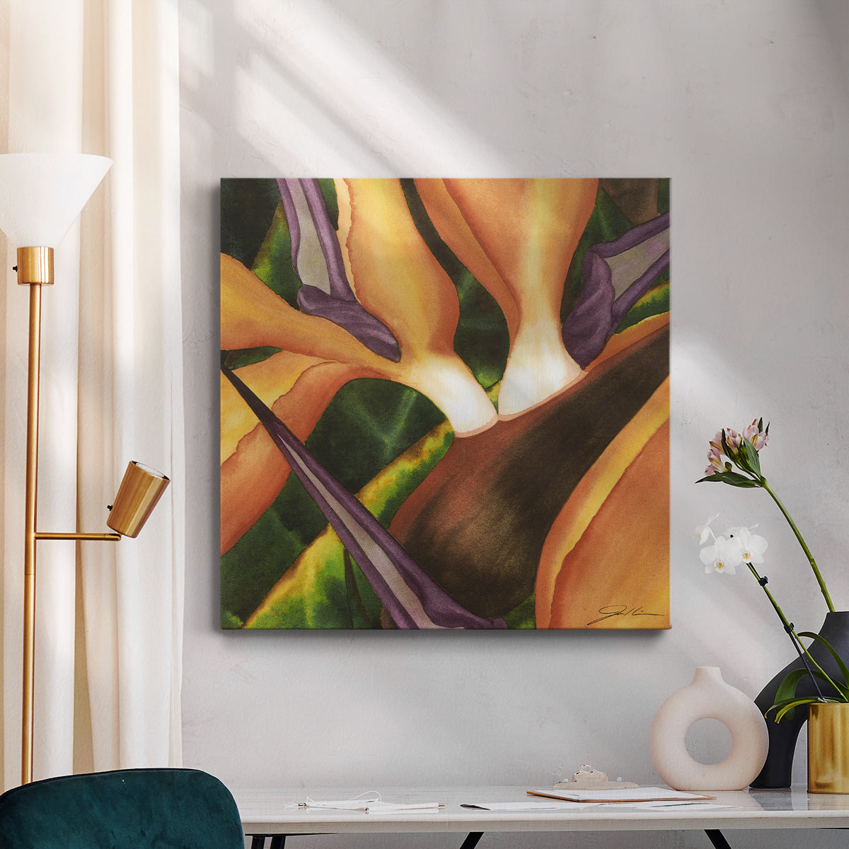 Bird of Paradise Tile II-Premium Gallery Wrapped Canvas - Ready to Hang
