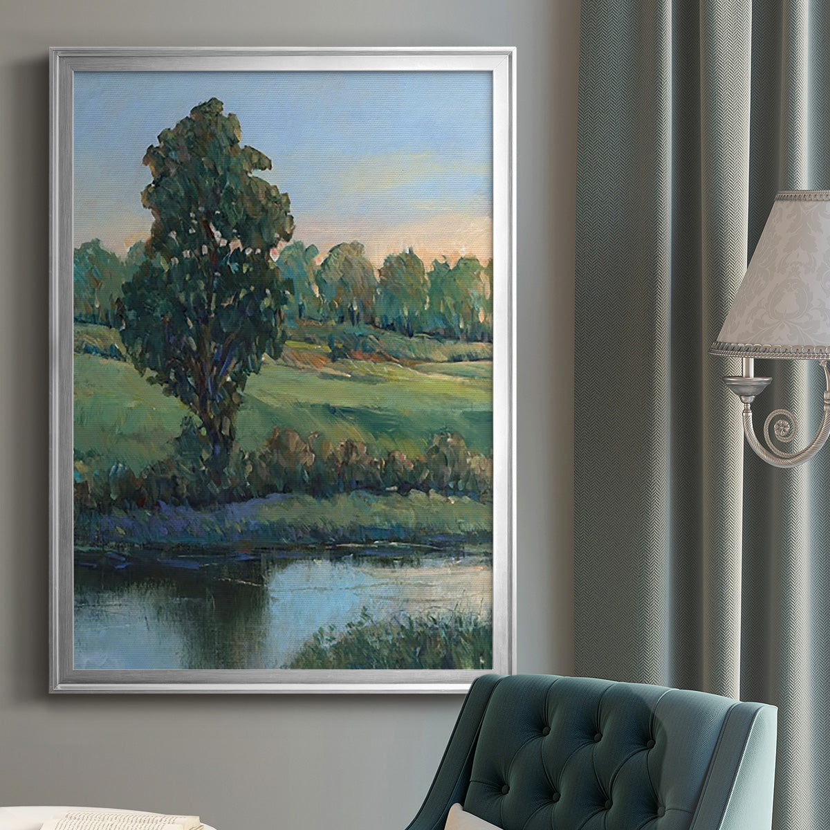 Tree by the Riverbank II Premium Framed Print - Ready to Hang