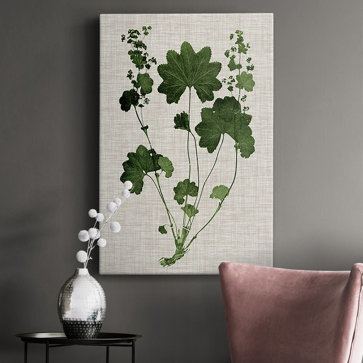 Forest Foliage on Linen IV Premium Gallery Wrapped Canvas - Ready to Hang