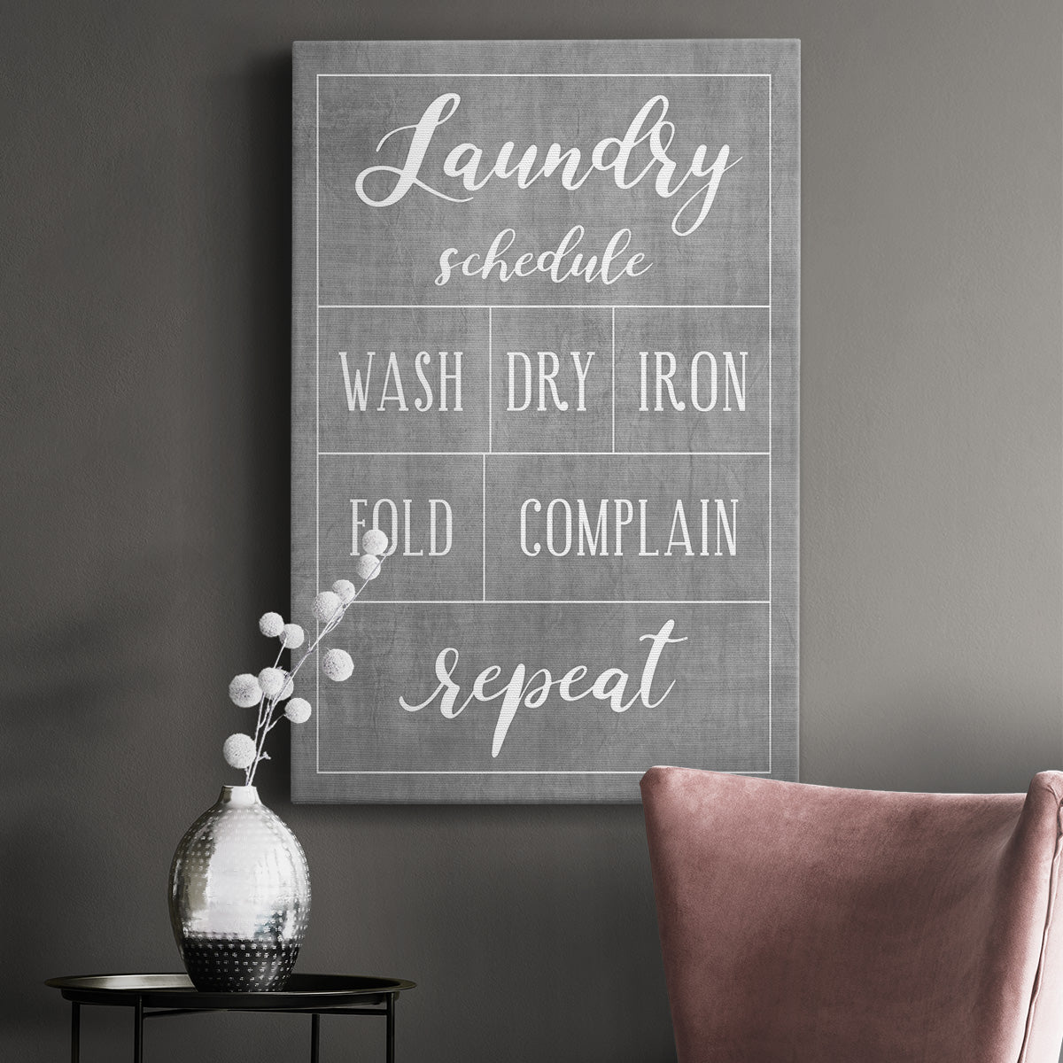 Laundry Schedule Premium Gallery Wrapped Canvas - Ready to Hang
