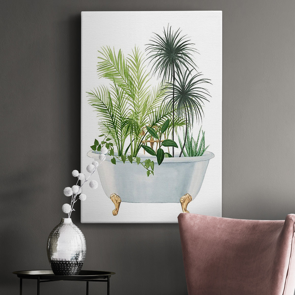 Plant Bath II Premium Gallery Wrapped Canvas - Ready to Hang