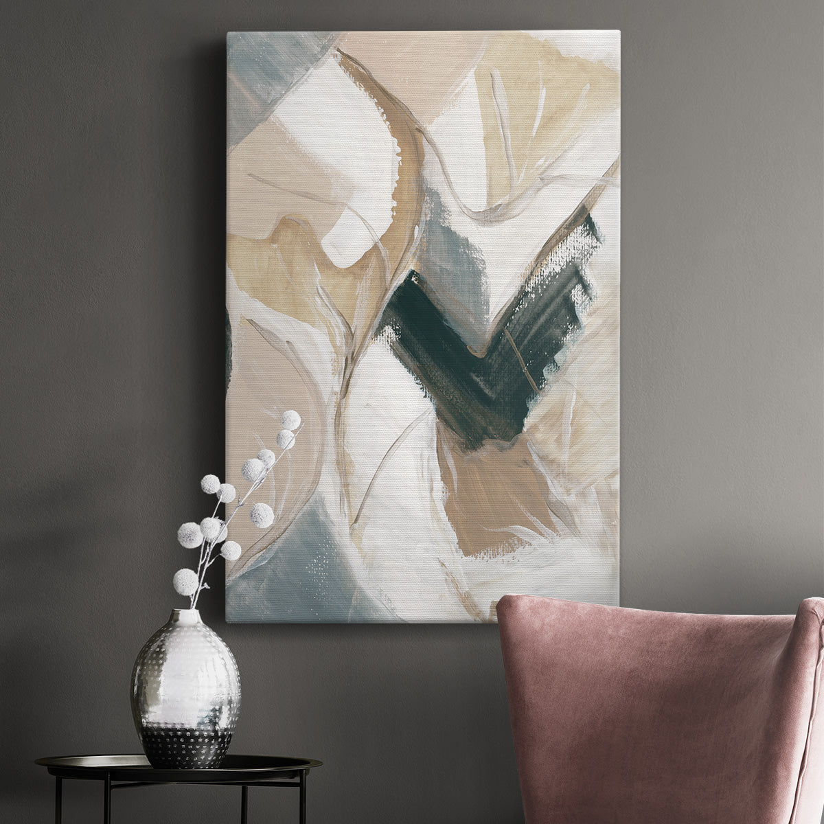 Marble Lines II Premium Gallery Wrapped Canvas - Ready to Hang