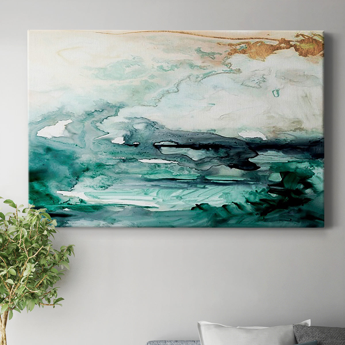 Sea Foam Flow I Premium Gallery Wrapped Canvas - Ready to Hang