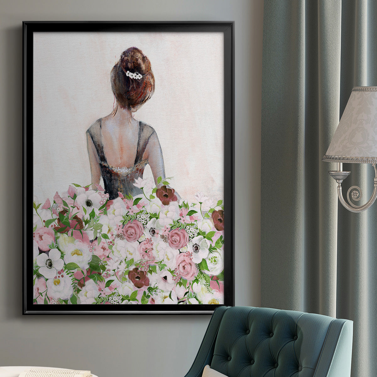 Beautiful Floral Contemplation I Premium Framed Print - Ready to Hang