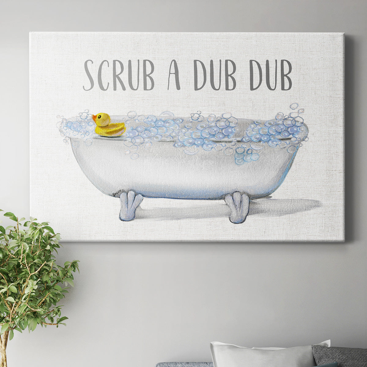 Scrub A Dub Premium Gallery Wrapped Canvas - Ready to Hang