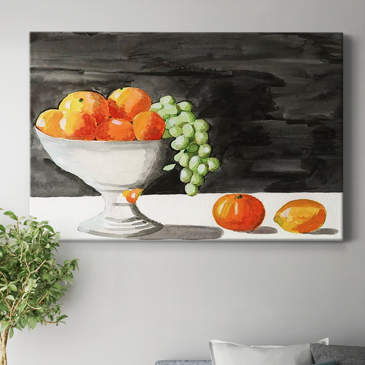 Watercolor Fruit Bowl II Premium Gallery Wrapped Canvas - Ready to Hang