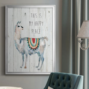 Llama Happy Place Premium Framed Print - Ready to Hang