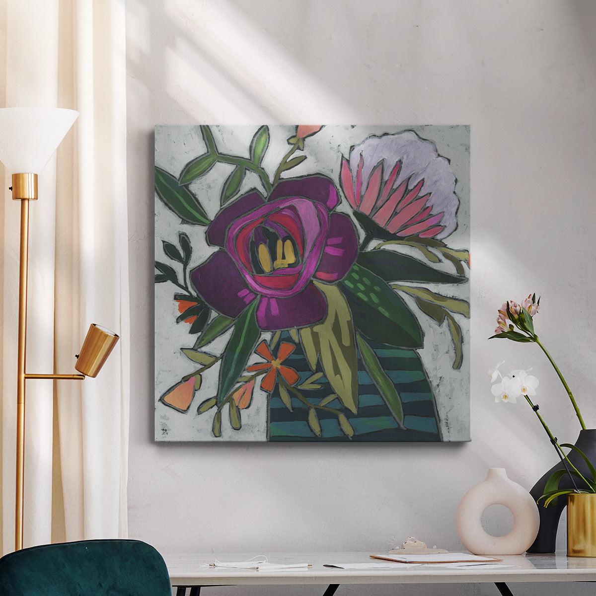 Carnivale Flora I-Premium Gallery Wrapped Canvas - Ready to Hang