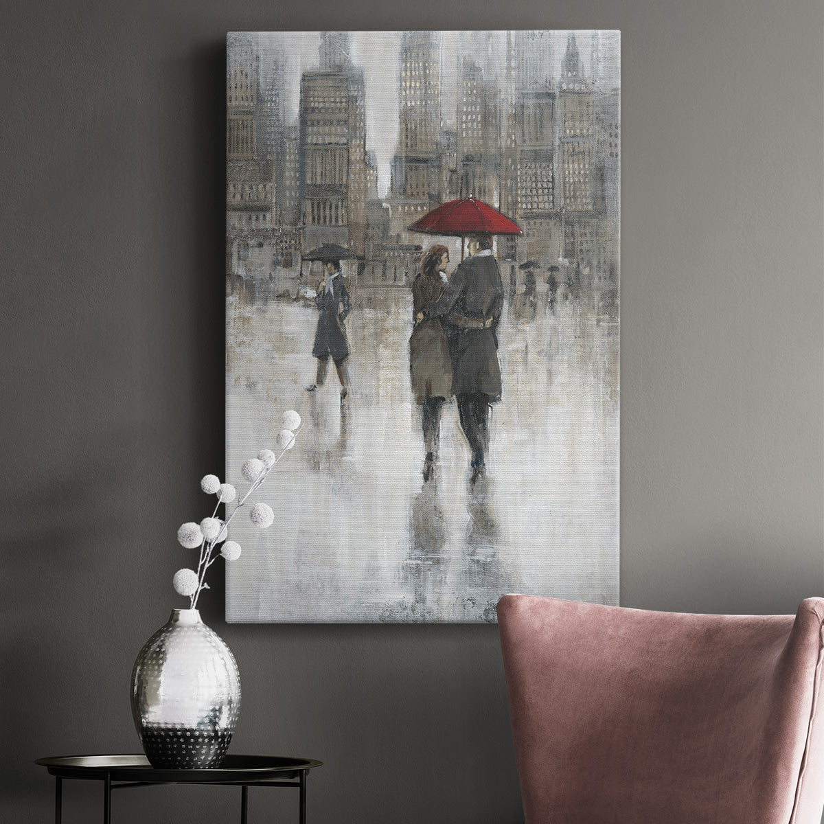 Rain in The City II Premium Gallery Wrapped Canvas - Ready to Hang