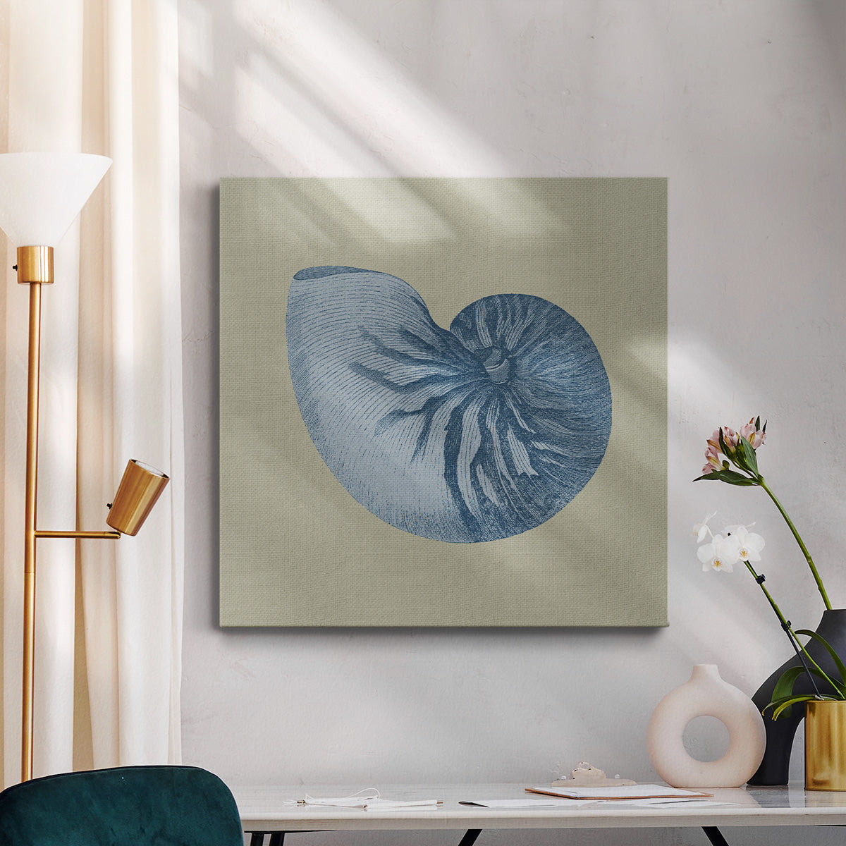 Chambray Shells II-Premium Gallery Wrapped Canvas - Ready to Hang