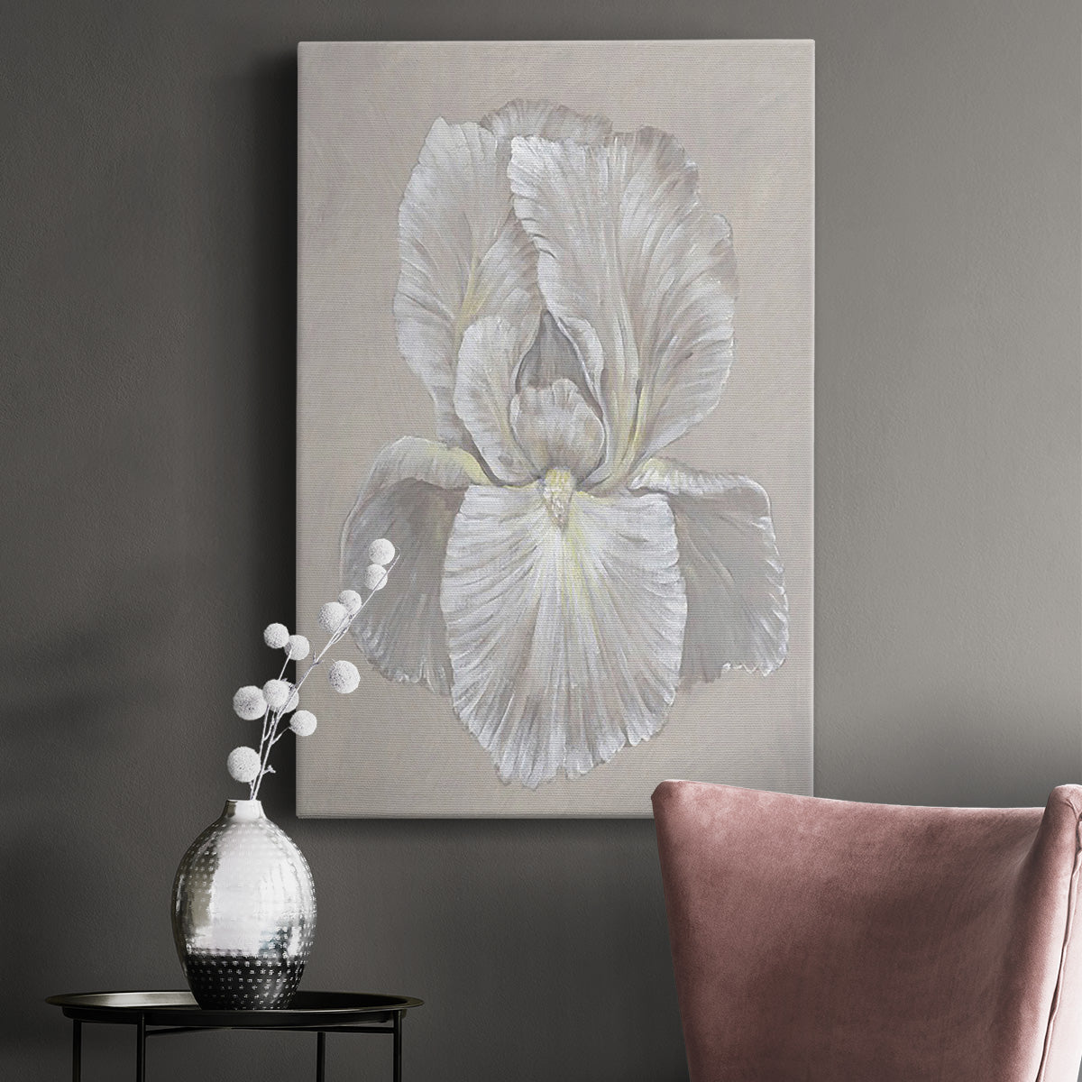 White Iris I Premium Gallery Wrapped Canvas - Ready to Hang