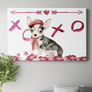 Puppy Valentine Collection A Premium Gallery Wrapped Canvas - Ready to Hang