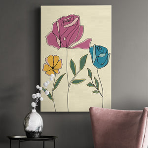 Colored Floral II Premium Gallery Wrapped Canvas - Ready to Hang