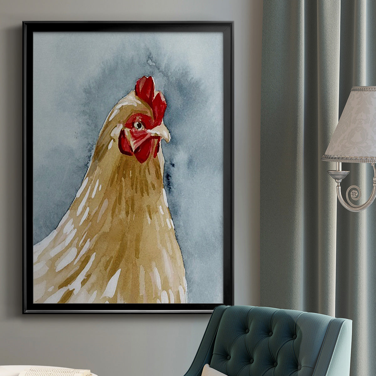 Chicken Portrait II Premium Framed Print - Ready to Hang