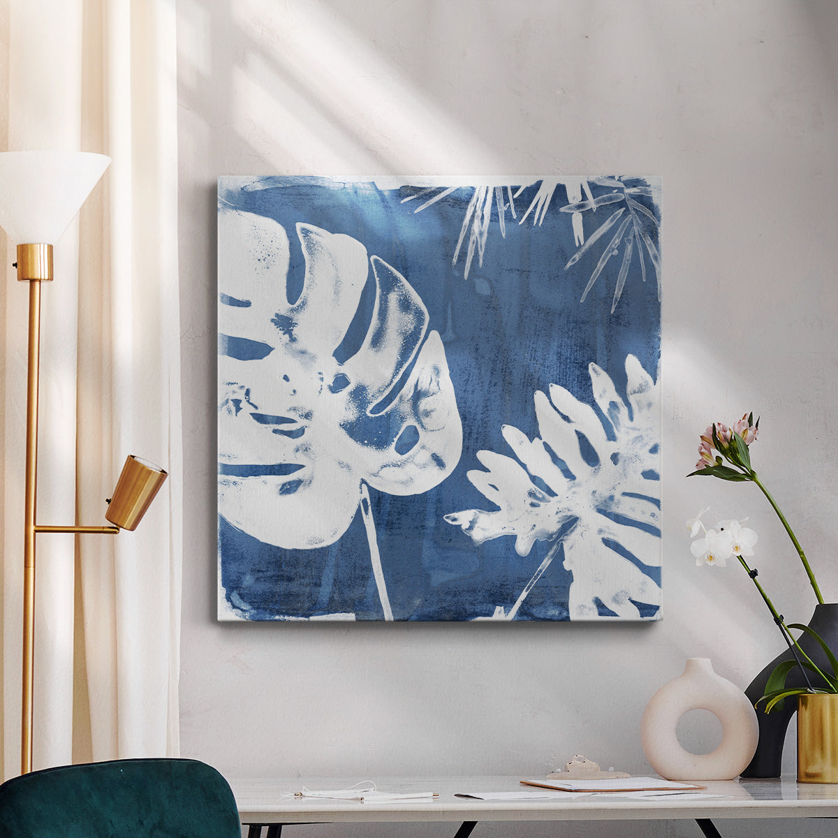 Tropical Indigo Impressions I-Premium Gallery Wrapped Canvas - Ready to Hang
