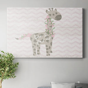 Floral Giraffe Premium Gallery Wrapped Canvas - Ready to Hang