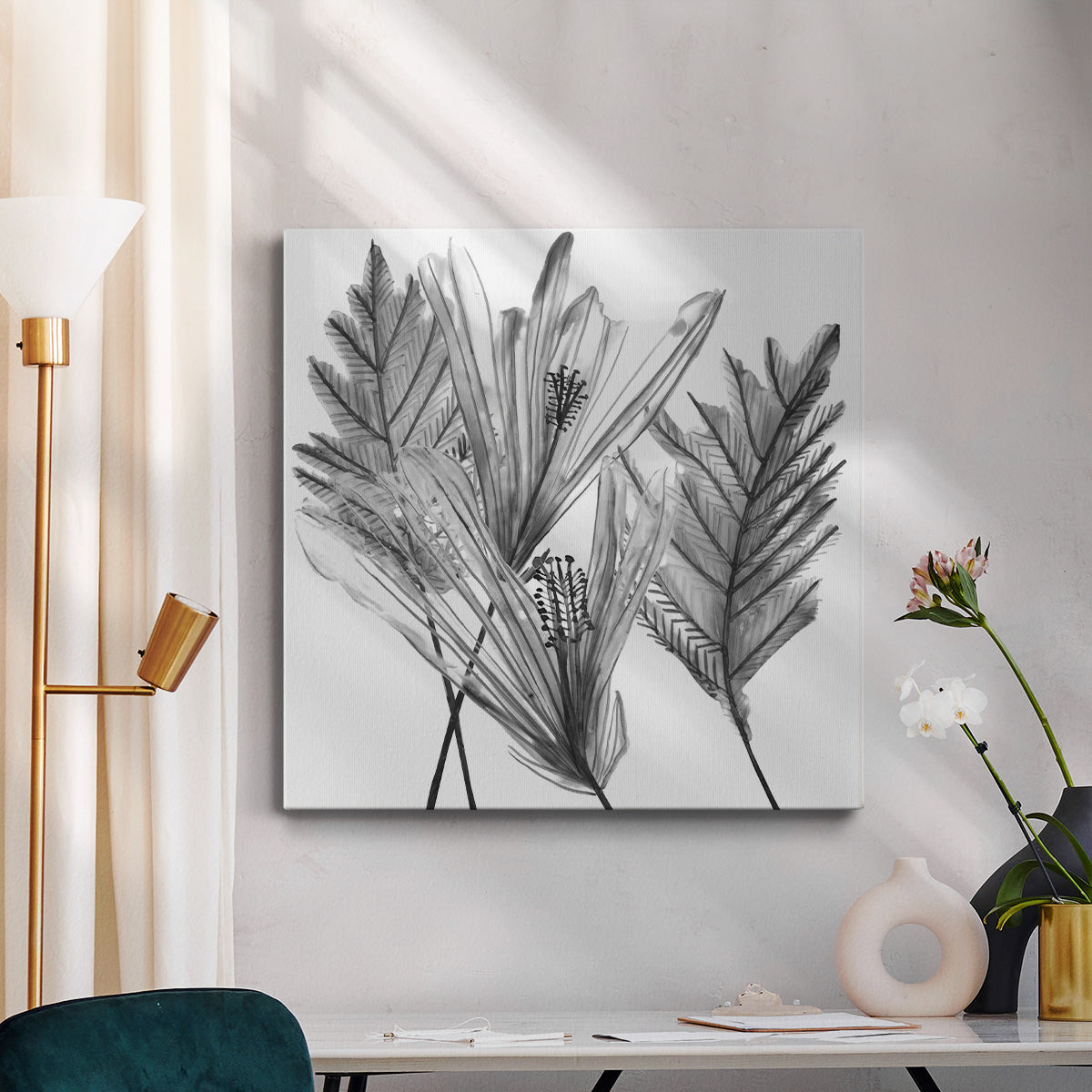 Floral Silhouette I-Premium Gallery Wrapped Canvas - Ready to Hang
