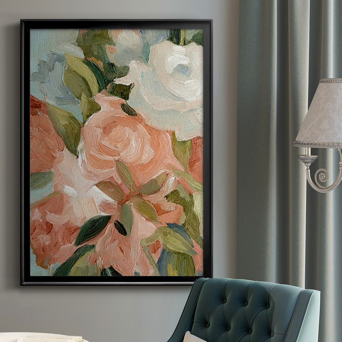 Bouquet Scatter III Premium Framed Print - Ready to Hang