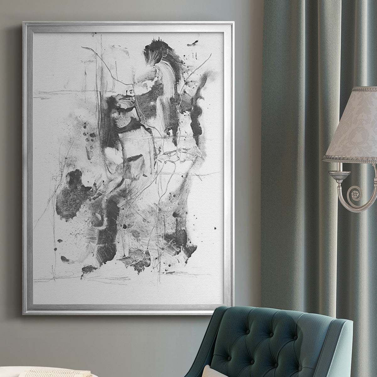 Graphite Abstract I Premium Framed Print - Ready to Hang