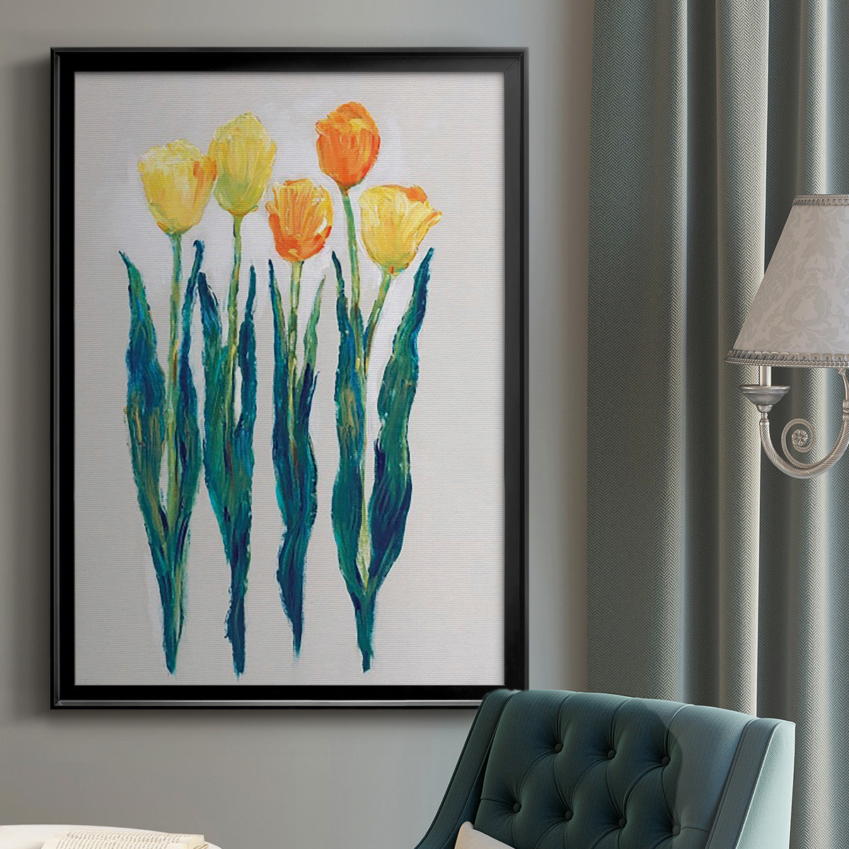 Tulips in a Row II Premium Framed Print - Ready to Hang