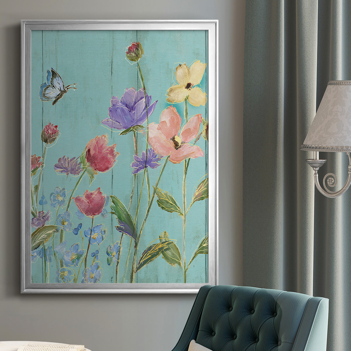 Wildflower Flutter III Premium Framed Print - Ready to Hang